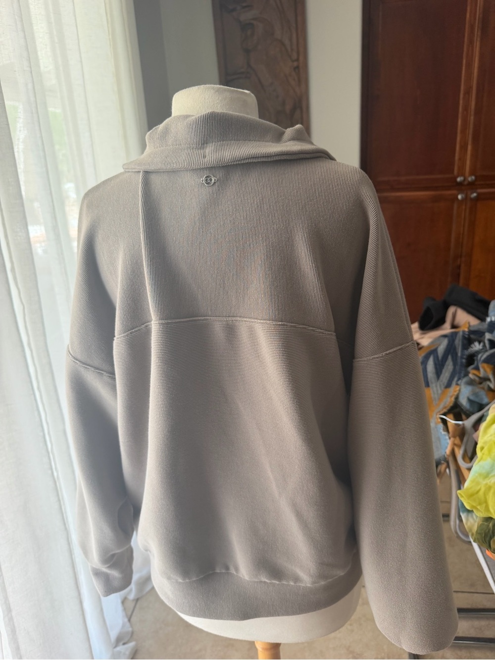 CALIA Carrie Underwood Gray Asymmetrical Zip Fleece Jacket L EUC - Picture 2 of 3